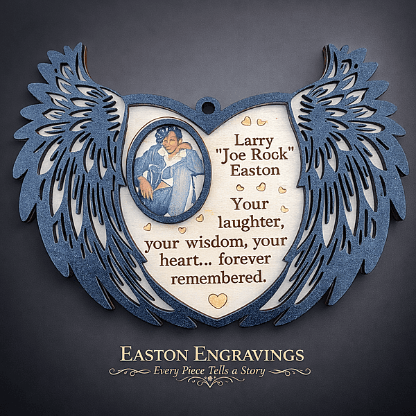 Angel Wing Memorial Heart – Personalized Photo Keepsake Angel Wing Memorial Heart – Personalized Photo Keepsake