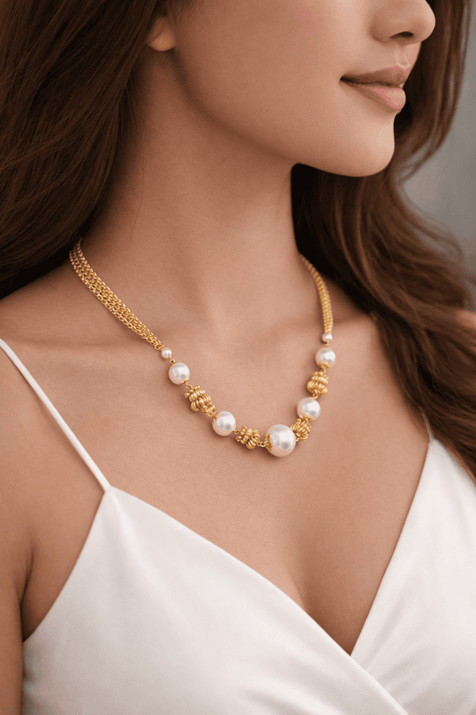 LunaGlow Pearl Chain Necklace
