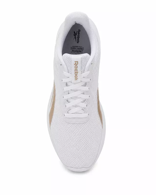 Reebok Women's Running & Walking Sneaker  حذاء ريبوك الرياضي النسائي للمشي والجري - أبيض/ذهبي شامبين