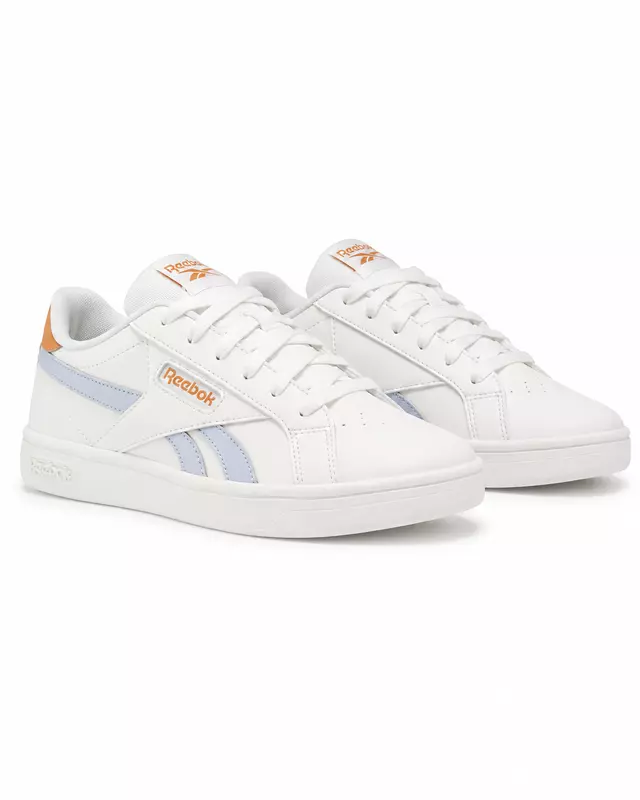 Reebok Lifestyle Sneakers - حذاء ريبوك كورت لايف ستايل – أبيض بتفاصيل أزرق فاتح وبرتقالي