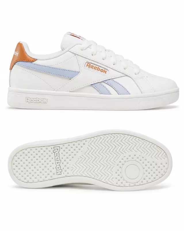 Reebok Lifestyle Sneakers - حذاء ريبوك كورت لايف ستايل – أبيض بتفاصيل أزرق فاتح وبرتقالي