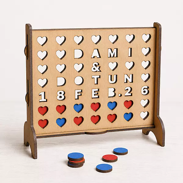 Custom Four in a Row Game - Hearts