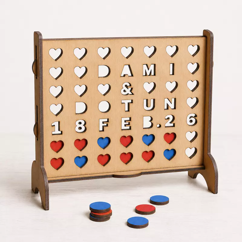 Custom Four in a Row Game - Hearts