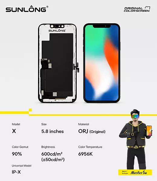 SUNLONG iPhone X ORJ Original Replacement Screen – 5.8" Premium Display Assembly