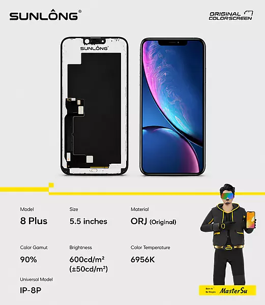 SUNLONG iPhone 8 Plus ORJ Original Replacement Screen – 5.5" Premium Display Assembly