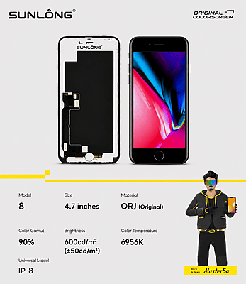 SUNLONG iPhone 8 ORJ Original Replacement Screen – 4.7" Premium Display Assembly