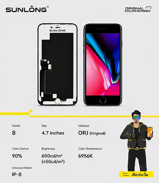 SUNLONG iPhone 8 ORJ Original Replacement Screen – 4.7" Premium Display Assembly
