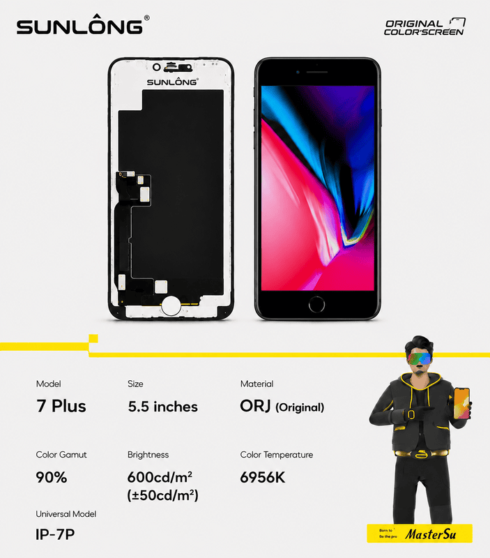 SUNLONG iPhone 7 Plus ORJ Original Replacement Screen – 5.5" Premium Display Assembly