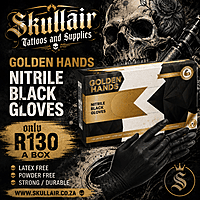 Black Nitrile Gloves (S,M,L,XL) Golden Hands