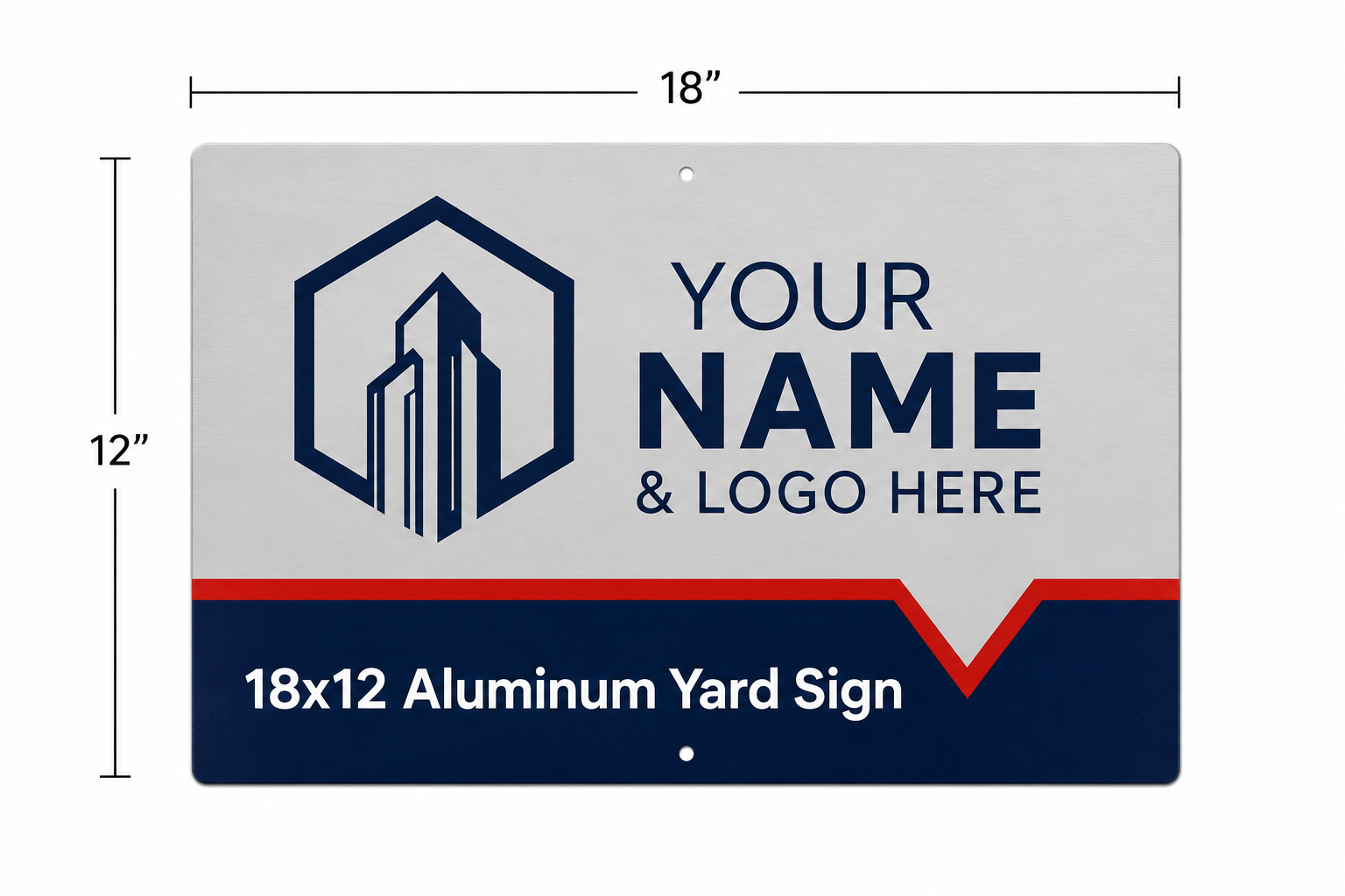 For Sale Main Sign - 12x18 Directional Aluminum