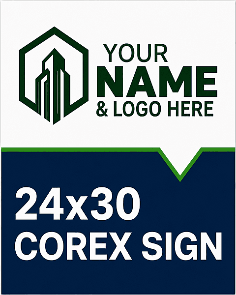For Sale Main Sign - 24x30 Corex