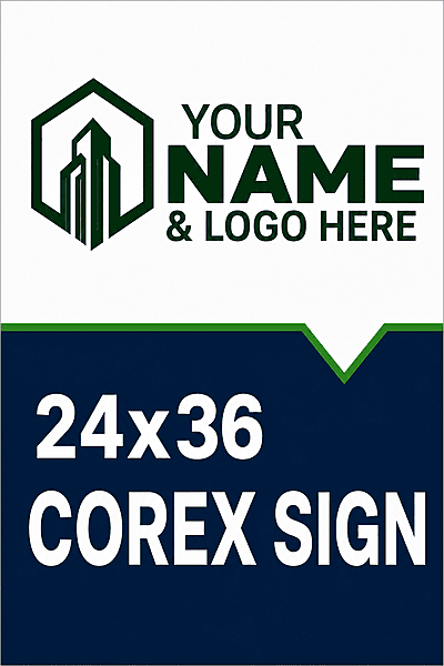 For Sale Main Sign - 24x36 Corex