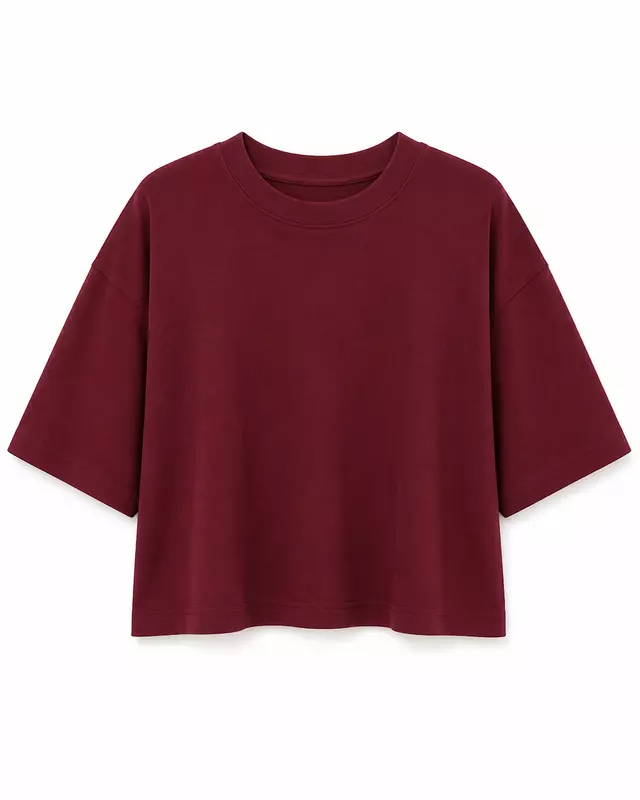 Oversized Cropped Basic T-Shirt