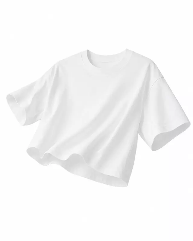 Oversized Cropped Basic T-Shirt