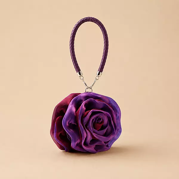 Satin Rose Purse with Wrist Strap