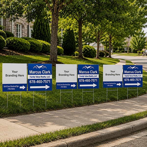 18x12 Corex Directional Sign + Wire Stakes