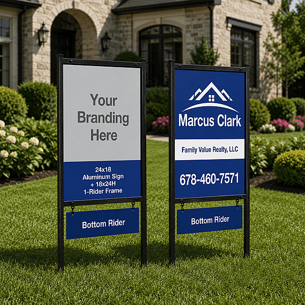 18x24 ACM Sign + 18x24H 1-Rider Frame
