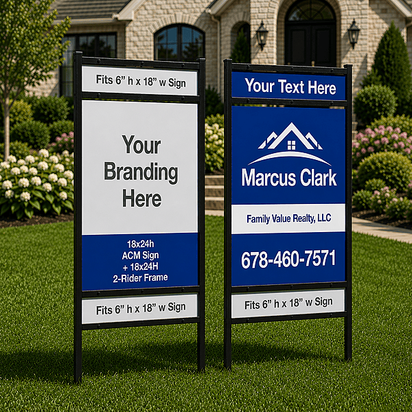 18x24 ACM Sign + 18x24H 2-Rider Frame