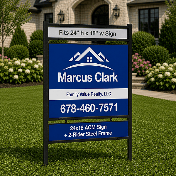 24x18 ACM Sign + 2-Rider Steel Frame
