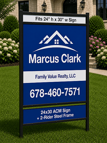 24x30 ACM Sign + 2-Rider Steel Frame