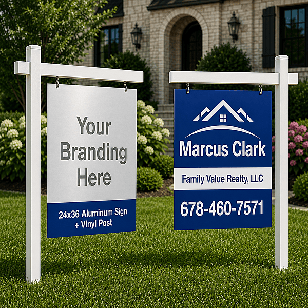 24x36 Aluminum Sign + Vinyl Post