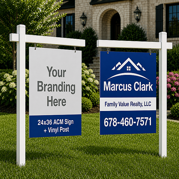 24x36 ACM Sign + Vinyl Post