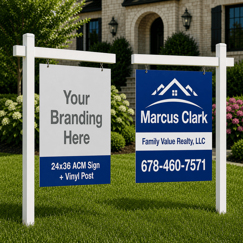 24x36 ACM Sign + Vinyl Post