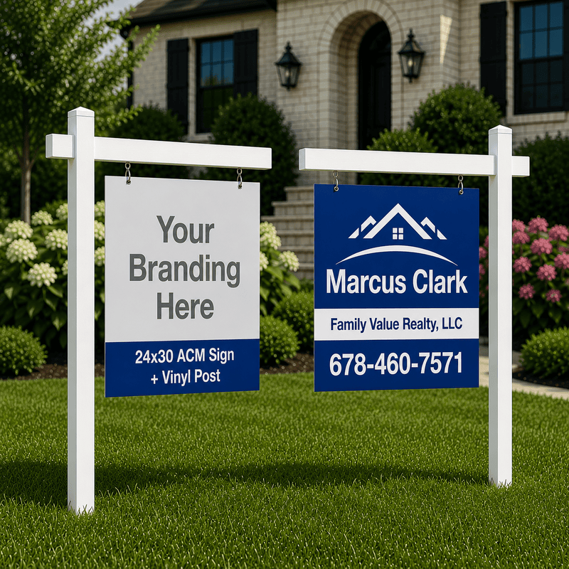 24x30 ACM Sign + Vinyl Post
