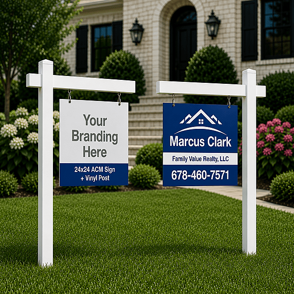 24x24 ACM Sign + Vinyl Post