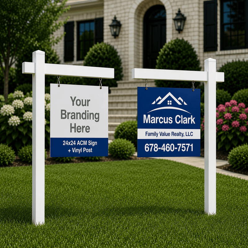 24x24 ACM Sign + Vinyl Post