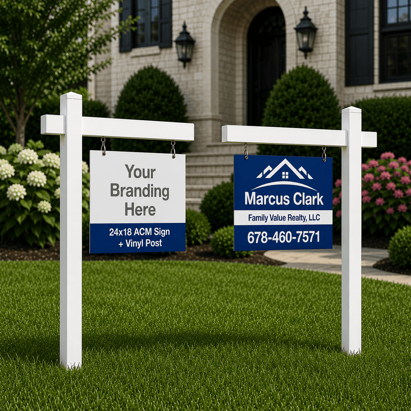 24x18 ACM Sign + Vinyl Post