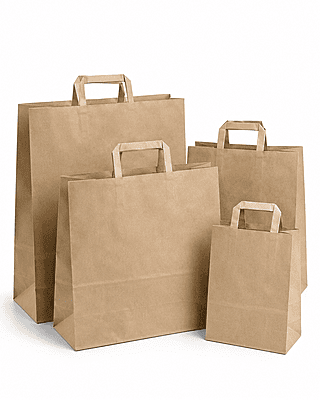 Brown Paper Bag 320mm + 140mm x 340mm - 100GSM