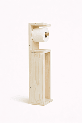 Rustic Wooden Toilet Holder
