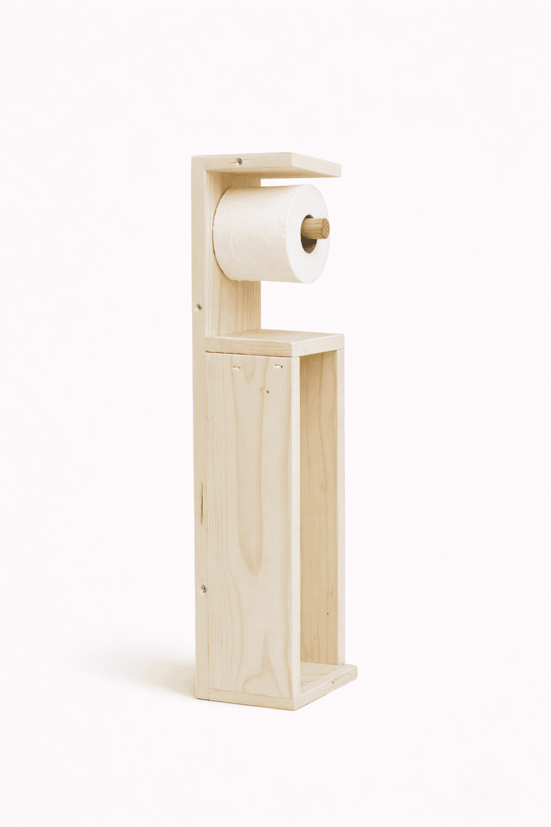 Rustic Wooden Toilet Holder