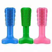 Rubber Dental Toothbrush Dog Chew Toy – Teeth Cleaning & Teething Toy