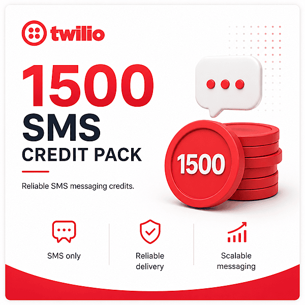 Twilio Pack of 1500 SMS Credits