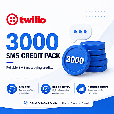 Twilio Pack of 3000 SMS Messages