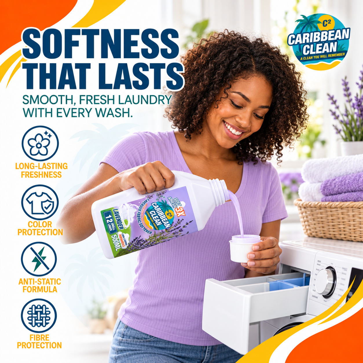 Fabric Softener Lavender Caribbean Clean 500ml 12/1