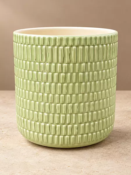 Pistachio Green Textured Ceramic Plant Pot