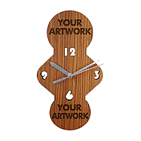Personalized Wooden Wall Clock – Dual Circle Diamond Design