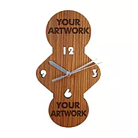 Personalized Wooden Wall Clock – Dual Circle Diamond Design