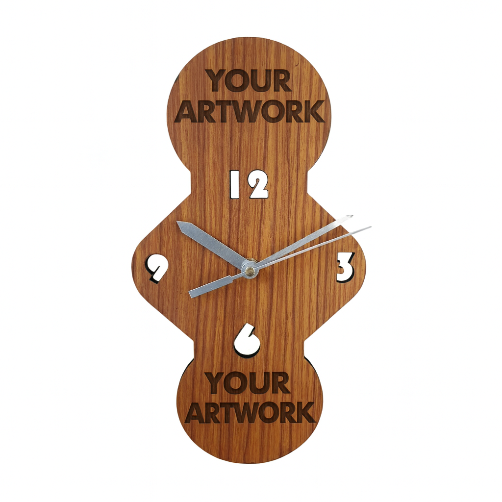 Personalized Wooden Wall Clock – Dual Circle Diamond Design