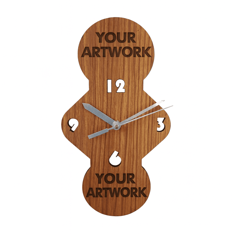 Personalized Wooden Wall Clock – Dual Circle Diamond Design