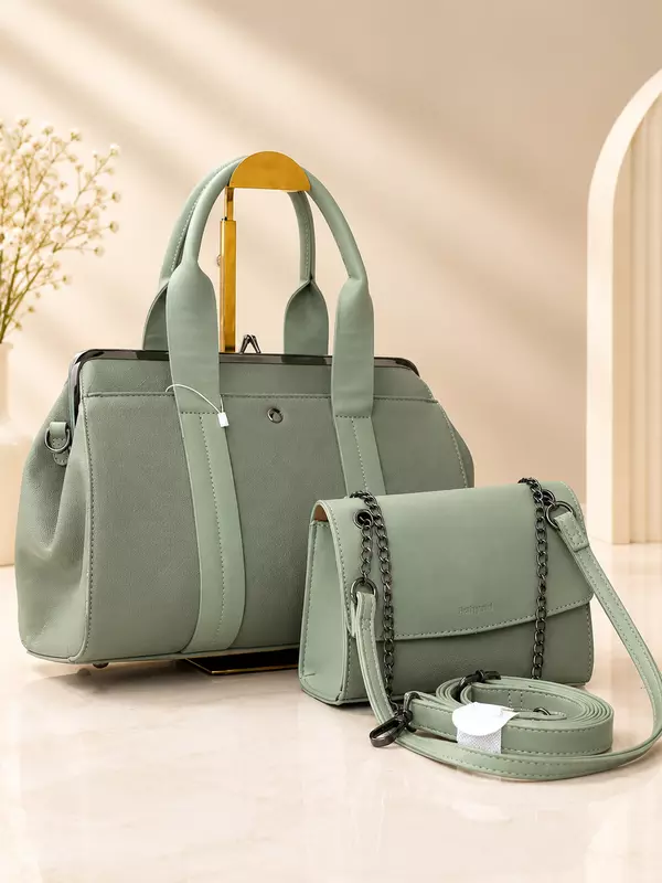 Holley.Vivi Elegant 2-Piece Handbag Set with Matching Crossbody Bag