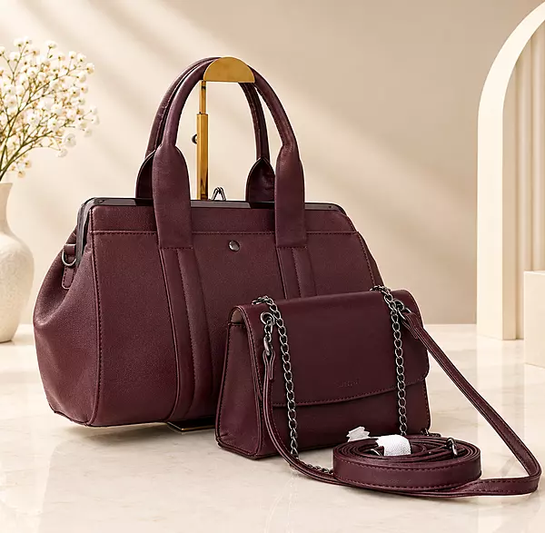 Holley.Vivi Elegant 2-Piece Handbag Set with Matching Crossbody Bag