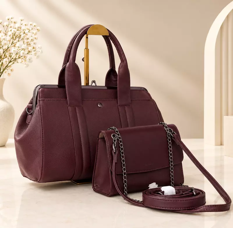 Holley.Vivi Elegant 2-Piece Handbag Set with Matching Crossbody Bag