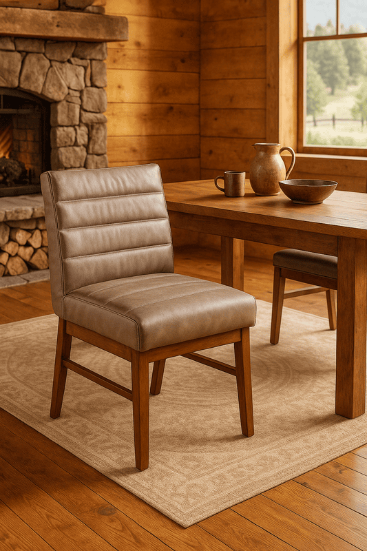 Knight Industrial Leather Dining Chair