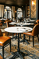 Majestic Marble Top Cast Iron Dining Table