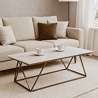 Coasters White Marble Top Coffee Table