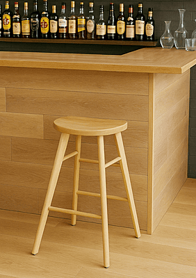 Scott Wooden Seat Bar Stool